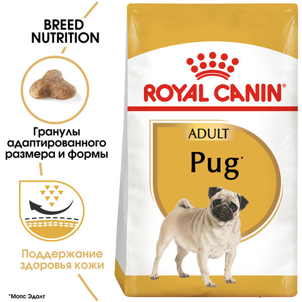 Royal Canin Pug Adult для взрослых собак породы мопс Курица 7.5 кг