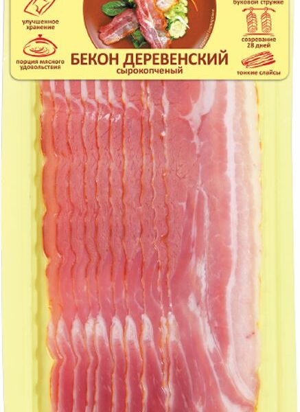 Бекон Иней Деревенский сырокопченый