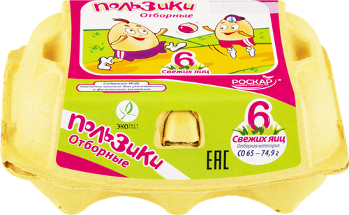 

Яйцо куриное Роскар Пользики СО 6 шт 370 г