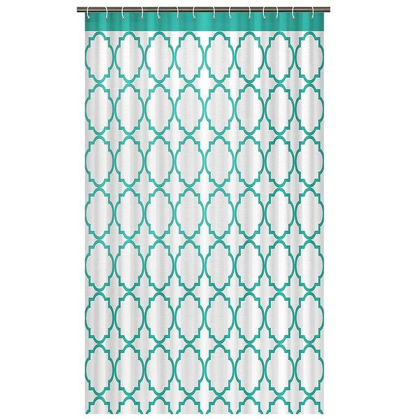 Занавеска для ванной Узор бирюза, 180х180 см, PEVA