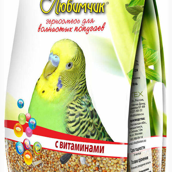 Корм для попугаев сбалансированный с витаминами ТМ Любимчик