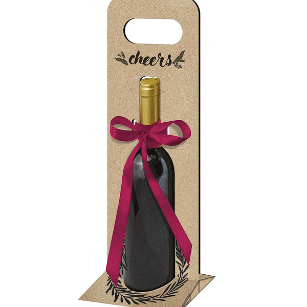 Коробка Лакарт Дизайн под бутылку сборная с лентой