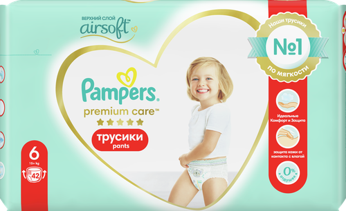 

Подгузники-трусики Pampers Premium Care pants 6 15 кг+ 42 шт.