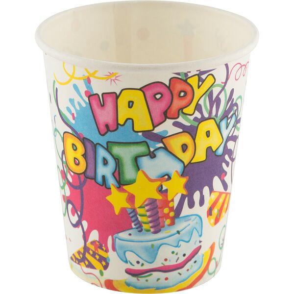 Набор стаканов бумажных Happy Birthday Волшебная Страна, 210 мл, 6шт
