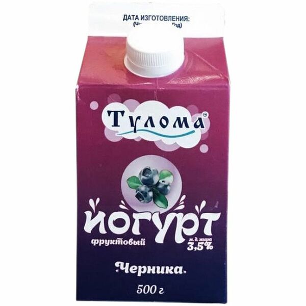 Йогурт Тулома черника 3.5%, 500мл