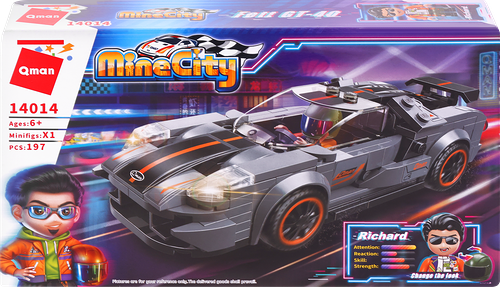 Конструктор QMAN Машинка, 197 деталей, Арт. 14014