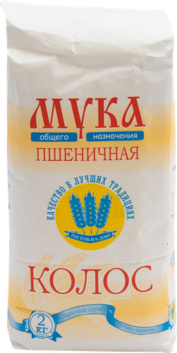 

Мука пшеничная КОЛОС общего назначения М 75-23, 2кг