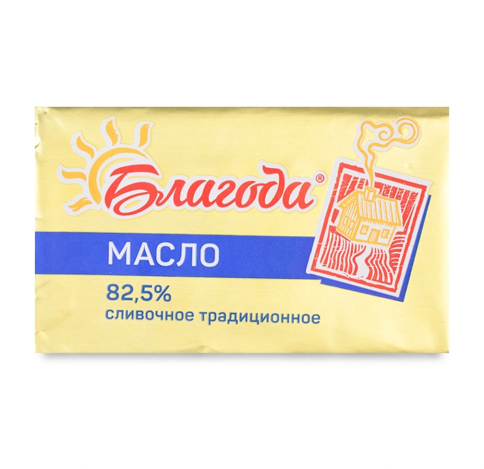 

Масло «Крестьянское» 82,5%, «Благода», 180 г, Россия, БЗМЖ