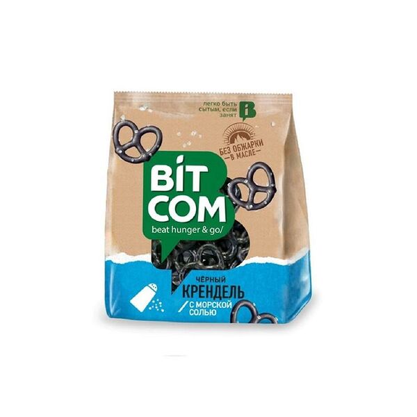 Крендель чёрный Bitcom с морской солью
