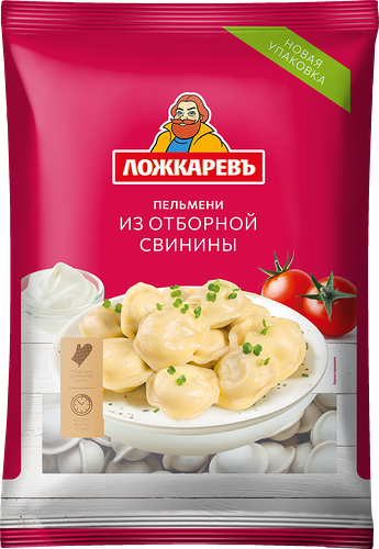 Пельмени ЛОЖКАРЕВЪ из отборной свинины, 900г