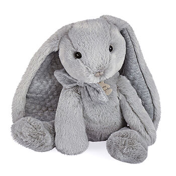 Игрушка мягкая «Кролик серый с галстуком-бабочкой» в подарочной коробке Doudou et Compagnie 40 см