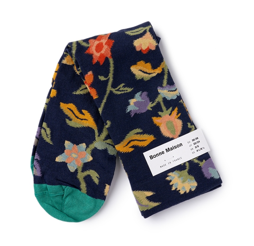 

Носки женские Flower Slate высокие, Bonne Maison, размер 36/38, Франция