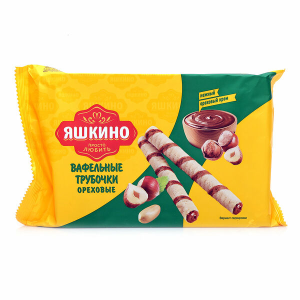 Вафельные трубочки Яшкино ореховые 190 г