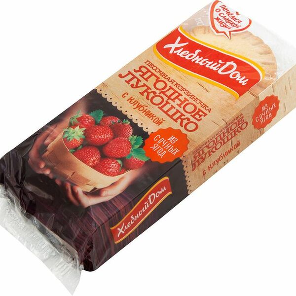 Кекс Хлебный Дом Ягодное Лукошко с клубникой, 2х70г