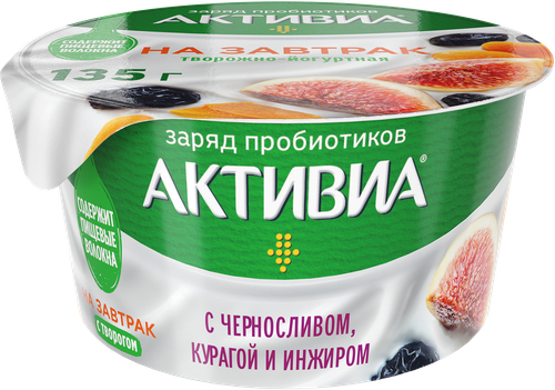 

Биопродукт творожно-йогуртный Активиа с пищевыми волокнами, черносливом, курагой и инжиром 3,5% 135 г