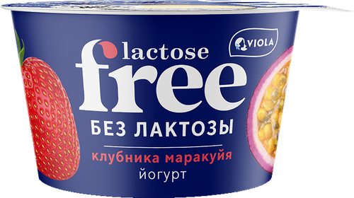 

Йогурт безлактозный Viola Lactose Free Клубника-маракуйя 2.7% 180 г