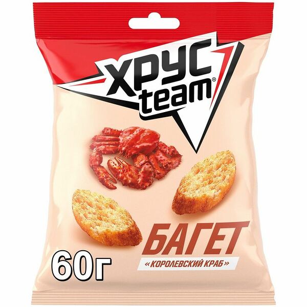 Сухарики Хрусteam Багет Королевский краб, 60г