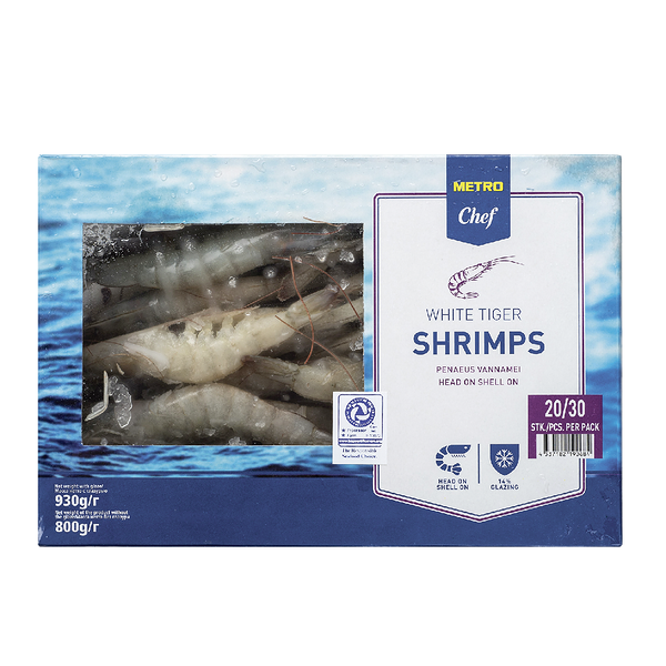Креветки королевские с головой в панцире сыро-мороженые TM Metro Chef (Метро Шеф)