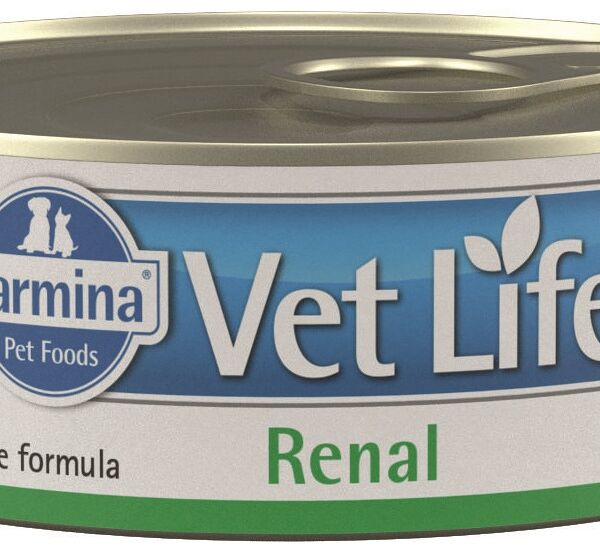 Корм для кошек Vet Life Renal при почечной недостаточности паштет банка