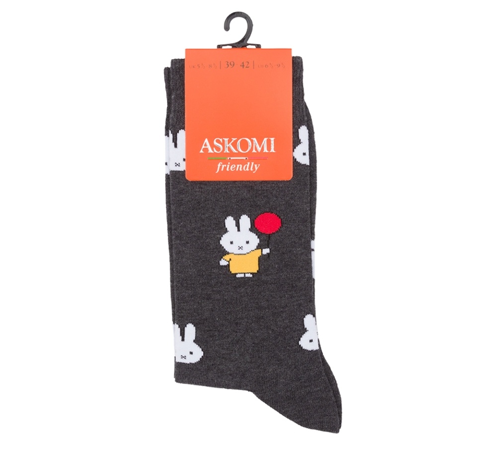 

Носки ASKOMI Friendly р.23 (36-38) темно-серый меланж, Россия