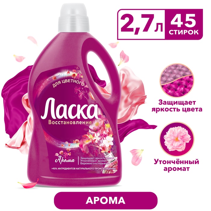 

Жидкое средство для стирки Лaска Арома-Уход 2.7 л