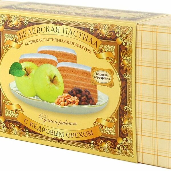 Пастила БЕЛЁВСКАЯ ПАСТИЛЬНАЯ МАНУФАКТУРА с кедровым орехом, без сахара
