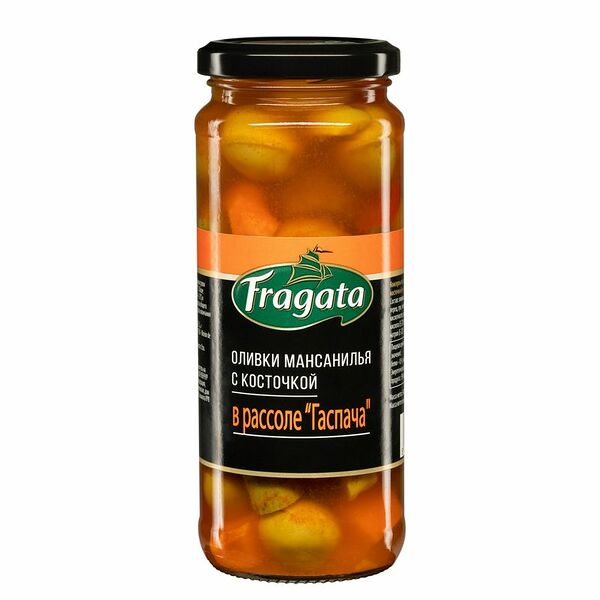 Оливки Fragata Мансанилья в рассоле Гаспача 340г