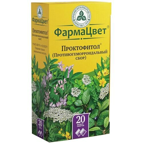Проктофитол (Противогеморроидальный сбор) фильтр-пакеты 20 шт