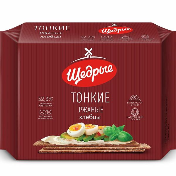 Хлебцы Щедрые тонкие ржаные 
