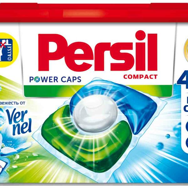 Капсулы для стирки белого белья 4 в 1 Persil Power Caps Свежесть от Vernel, 14 шт.