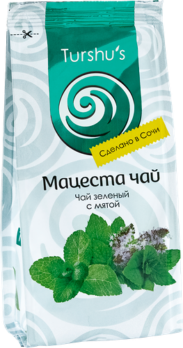 Чай зеленый МАЦЕСТА ЧАЙ байховый с мятой, листовой, 75г