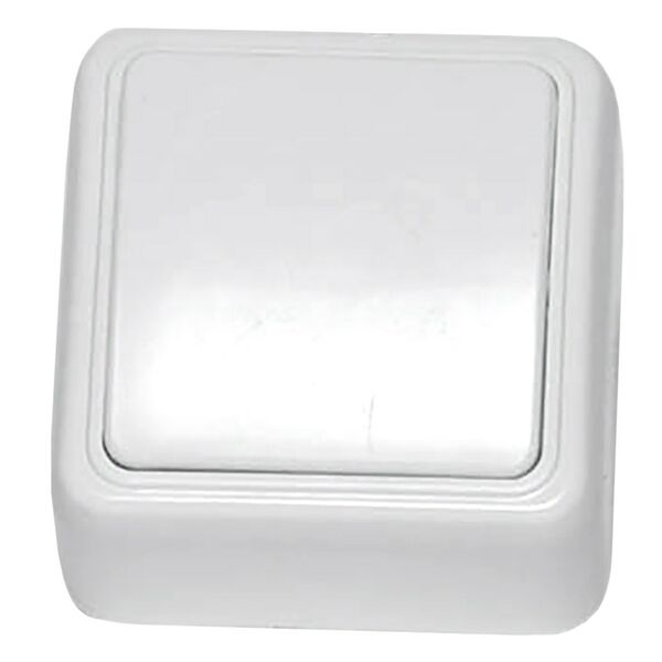 Выключатель одноклавишный открытая установка Реальная электрика А16-108 белый