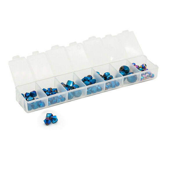 Набор стеклянных бусин 'Модный синий', 95+/-2 шт, Astra&Craft