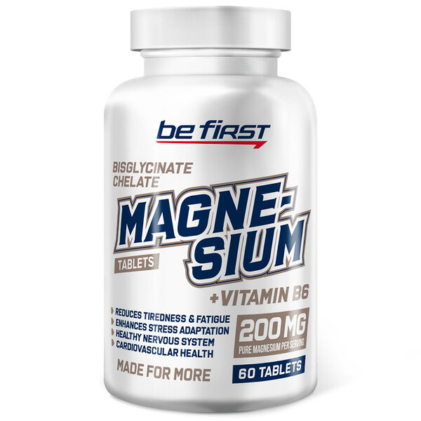 Be First Magnesium Bisglycinate Chelate + B6 таблетки 60 шт