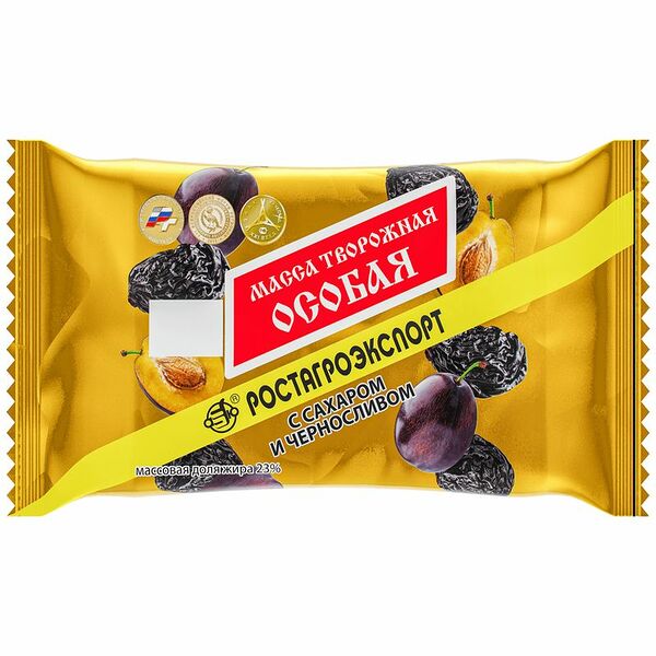 Масса творожная Ростагроэкспорт Особая с сахаром и черносливом 23%