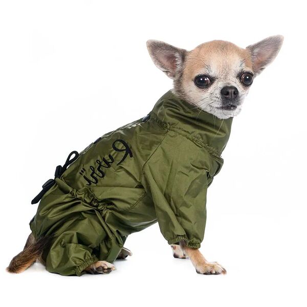 Дождевик для собак S оливковый (девочка)