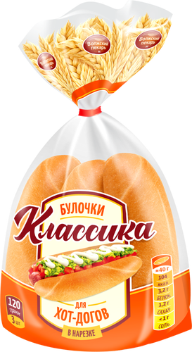 

Булочки для хот-догов Волжский пекарь, 3 шт.