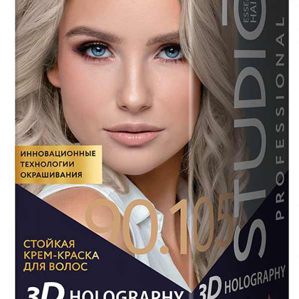 Стойкая краска для волос Studio Professional 90.105 Пепельный блондин