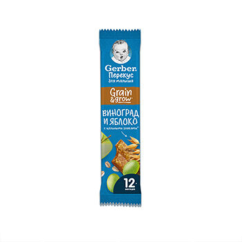 Gerber злаковый батончик с яблоком и виноградом 25 г
