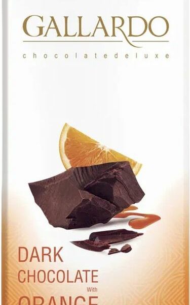 Шоколад Gallardo горький с начинкой со вкусом апельсина 80г