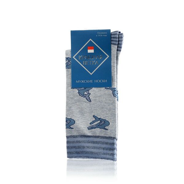 Мужские носки Красная ветка трикотажные C1302 Акула синие р.27