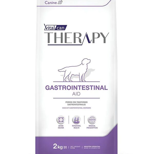 Сухой корм Vitalcan Therapy Canine Gastrointestinal Aid, для любых собак, при нарушениях пищеварения, лечебный, 2 кг