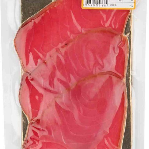 Тунец подкопчённый, филе ломтики в вакуумной упаковке