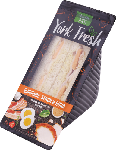 

Сэндвич York Fresh с цыпленком, беконом и яйцом 150 г