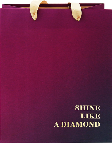Пакет подарочный Meshu Duotone. Wine Gradient, 18х23х10см, отделка фольгой, матовая ламинация
