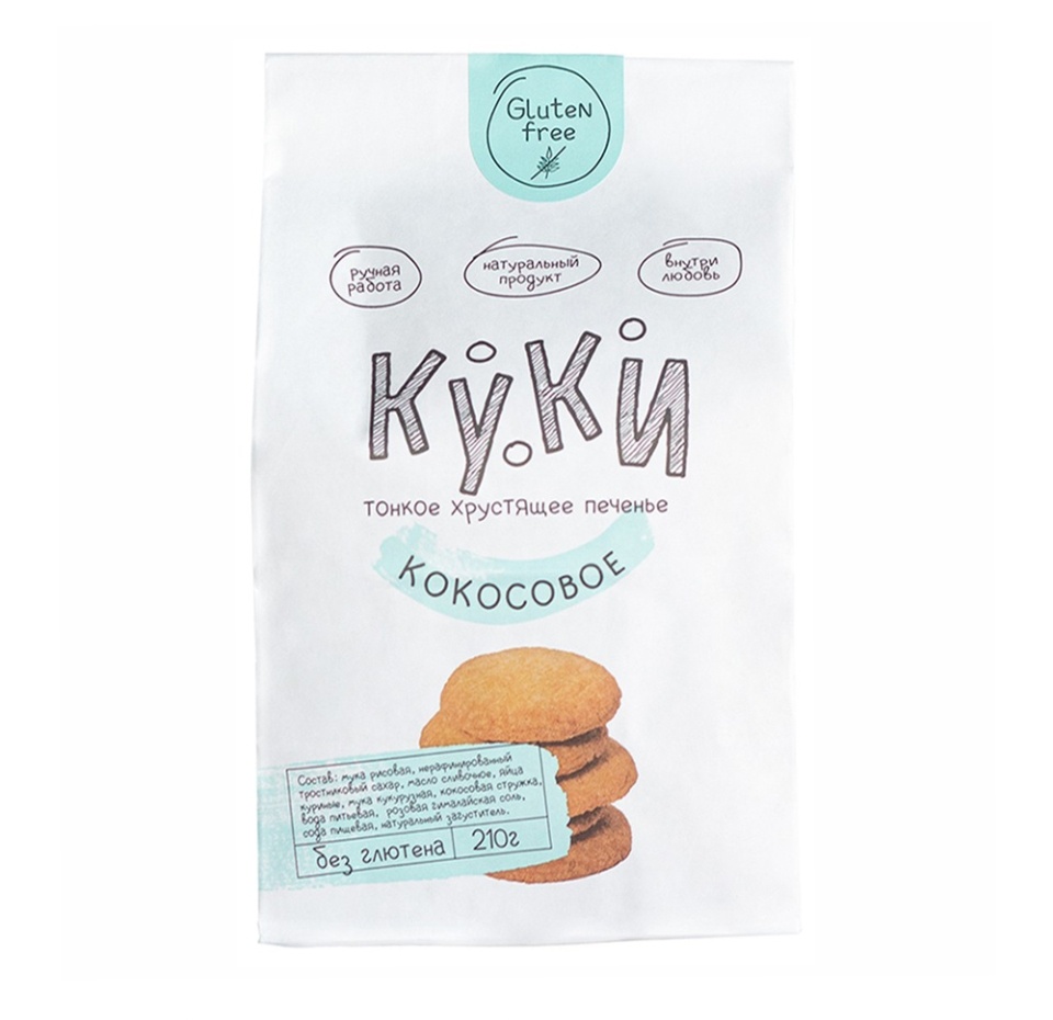 

Печенье Куки кокосовое без глютена 210 г
