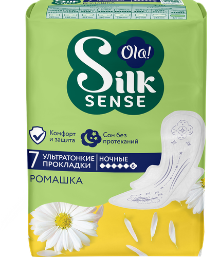 

Прокладки Ola! Silk sense Ночные Ромашка ультратонкие, 7 шт