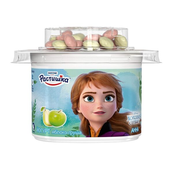 Йогурт Растишка яблоко груша печенье 3% 118 г, дизайн упаковки в ассортименте