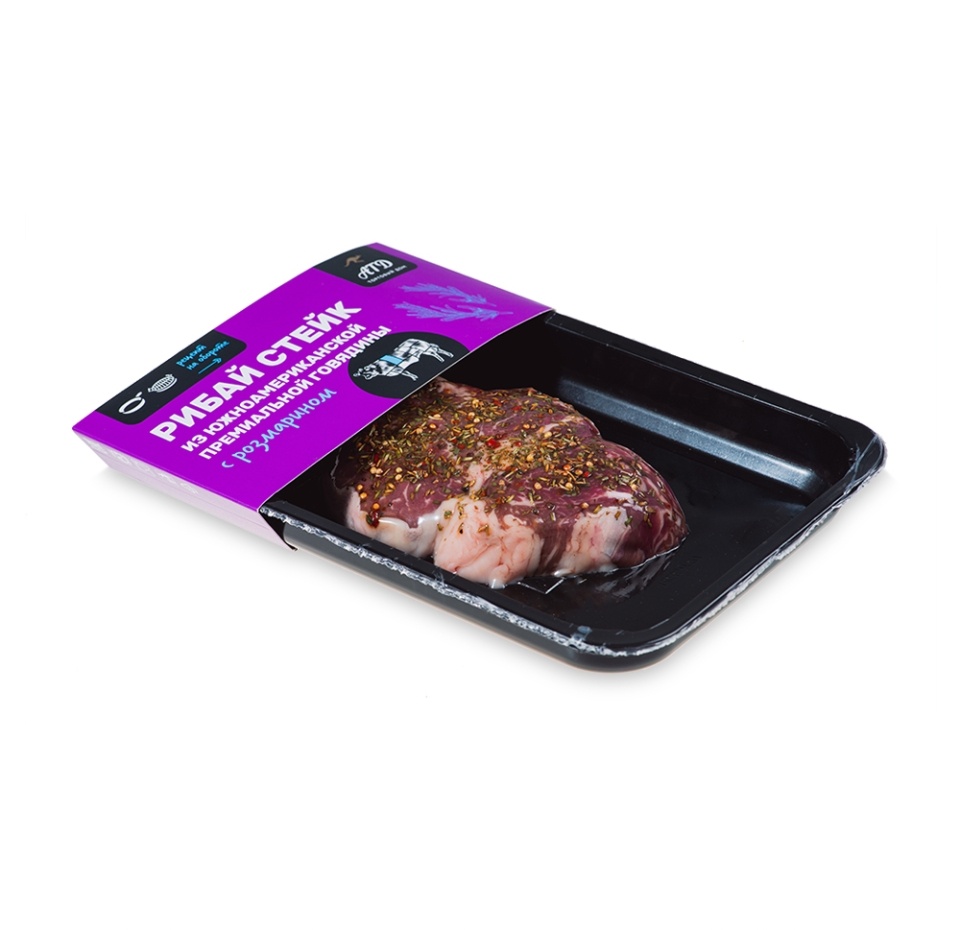 

Стейк Рибай из говядины в обсыпке с розмарином охлажденный АТД Россия 250г