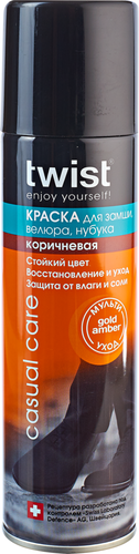 

Краска для замши Twist коричневая аэрозоль 250 мл